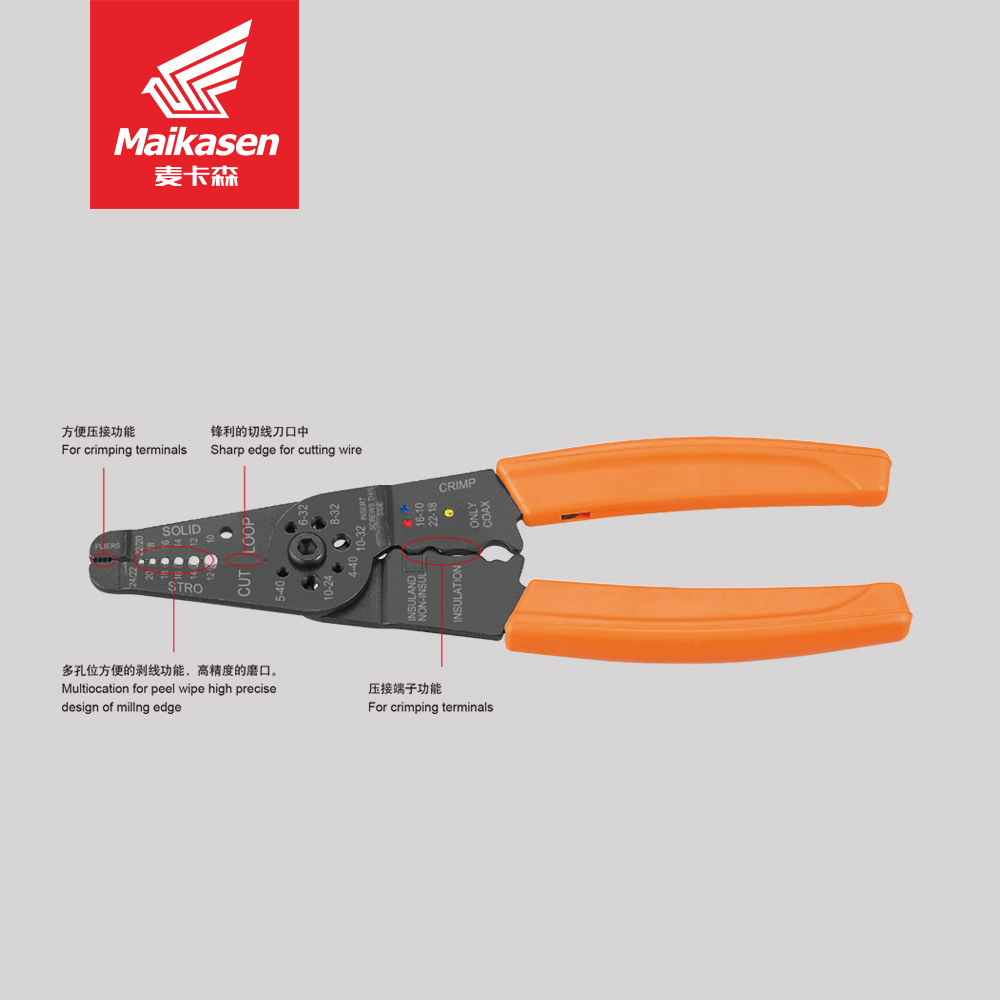 Multifunctional wire stripping pliers